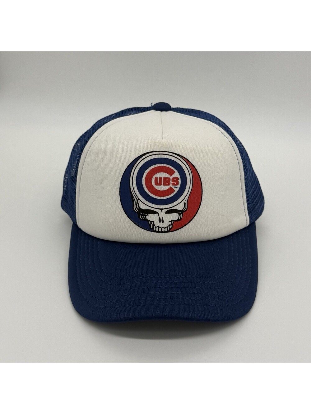 Chicago Cubs Grateful Dead Hat Mens Strapback Blue Trucker Mesh Melonwear Logo